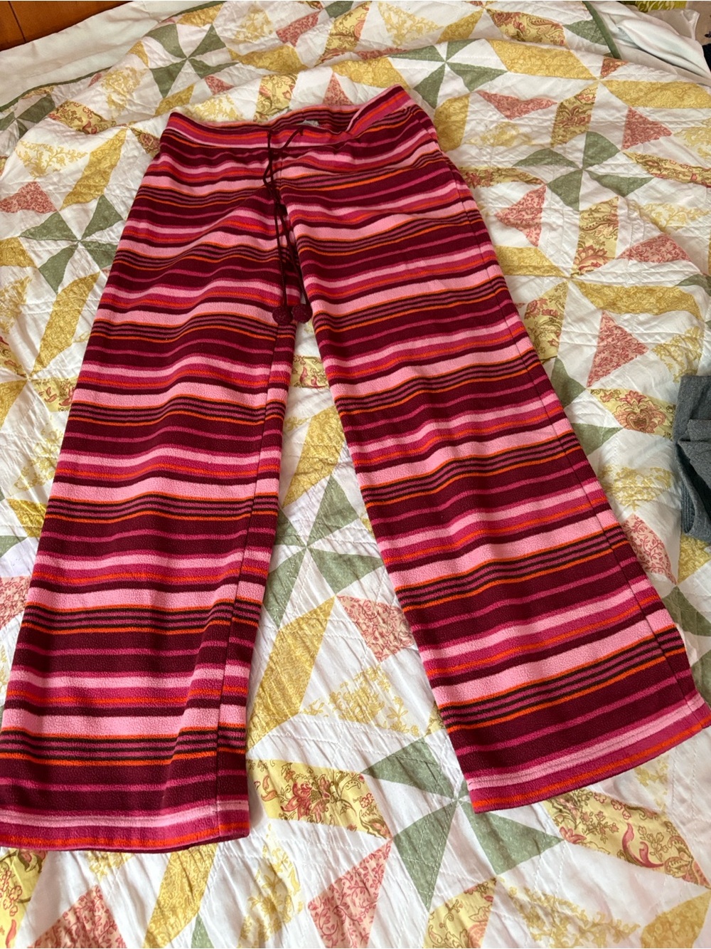 Old Navy Striped Wide-Leg Pants in Pink & Red
